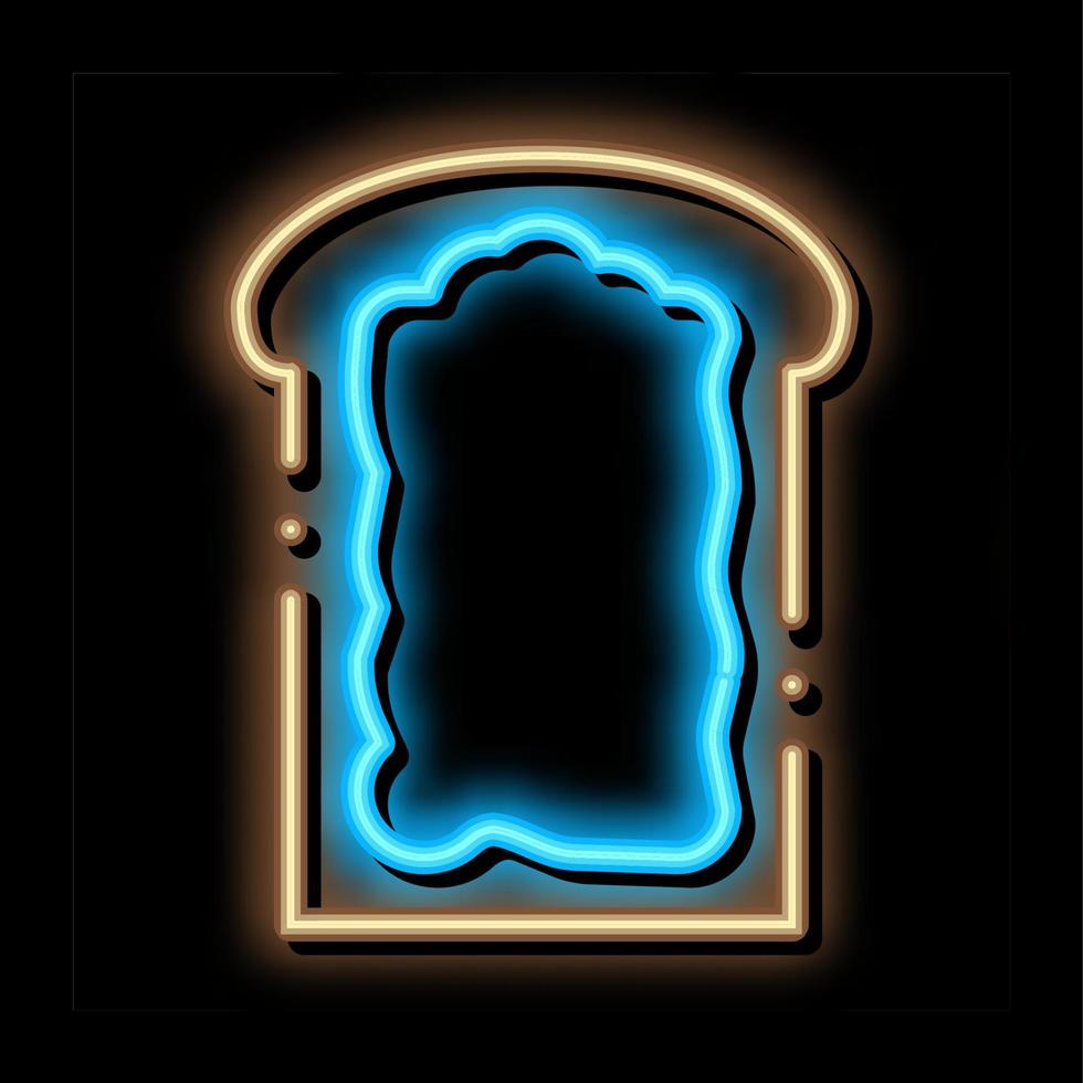 torrada com ilustração de ícone de brilho neon de maionese vetor