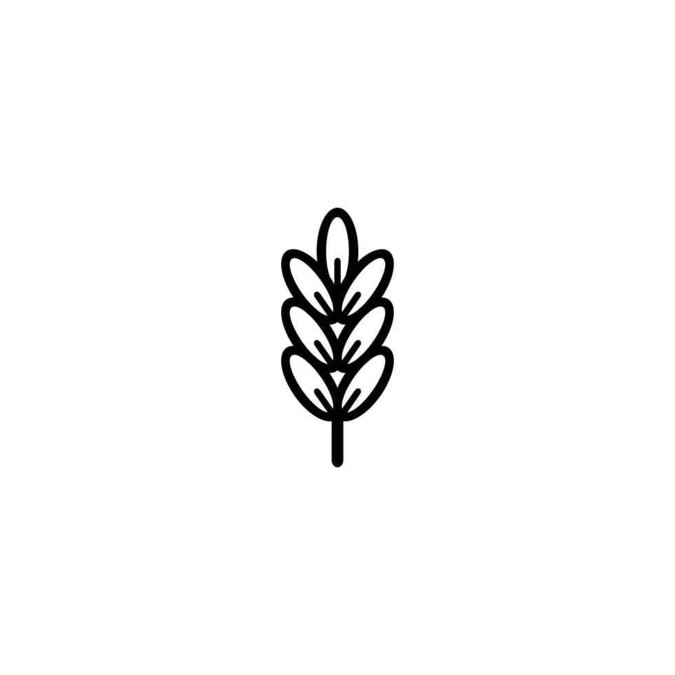 logotipo de ícone plano de raminho de trigo vetor