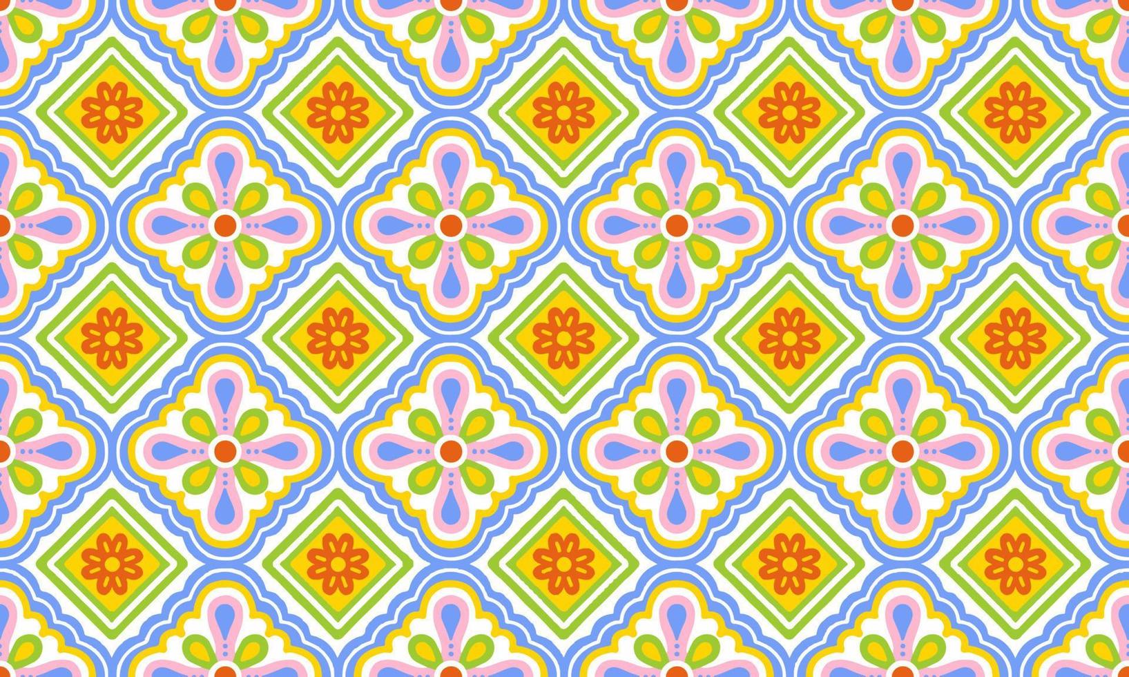 fundo étnico abstrato fofo verde pastel flor azul geométrico motivo tribal tribal árabe padrão nativo oriental design tradicional papel de parede do tapete roupas tecido embrulho impressão vetor popular batik