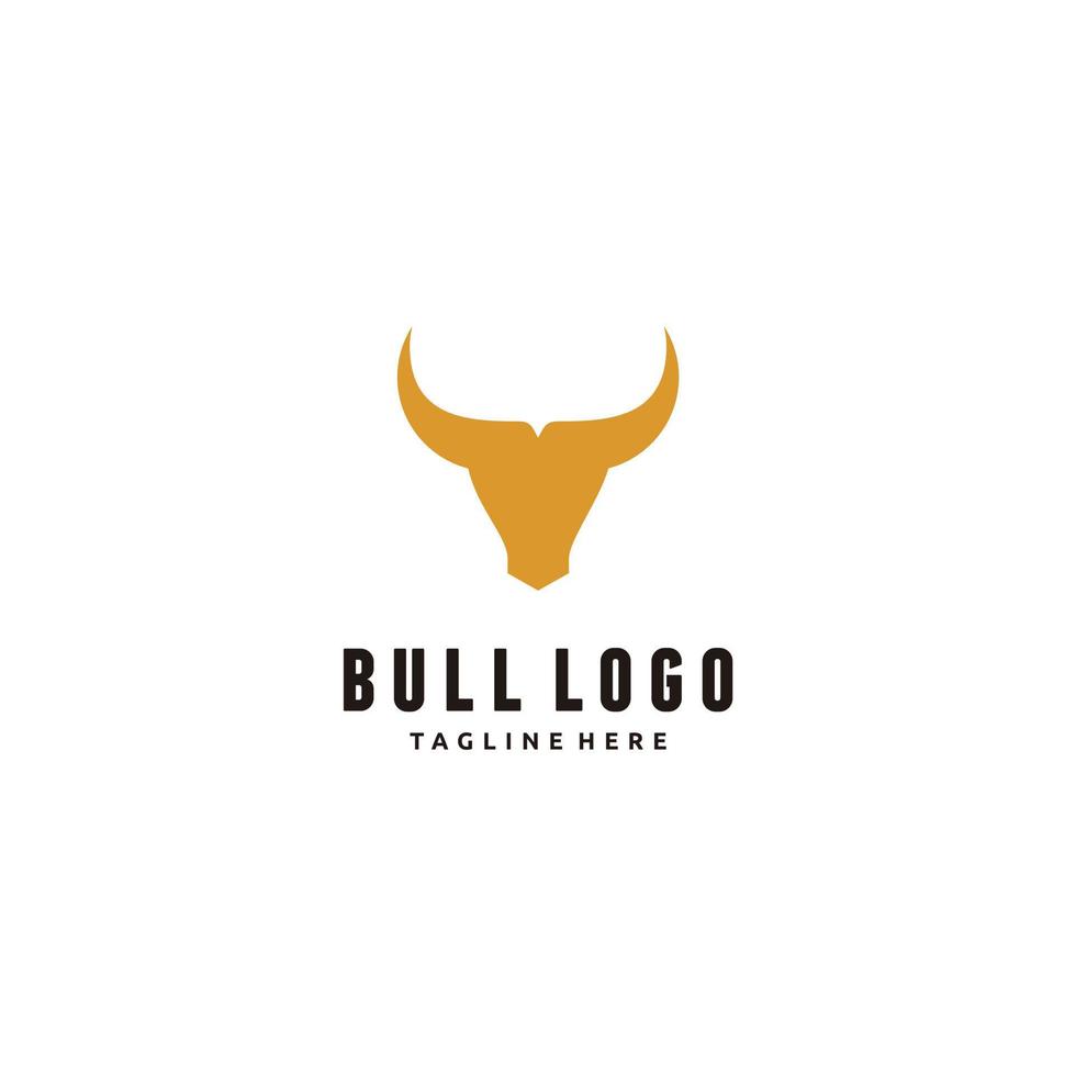 cabeça de búfalo touro elegante logotipo símbolo design ilustração vetor para empresa