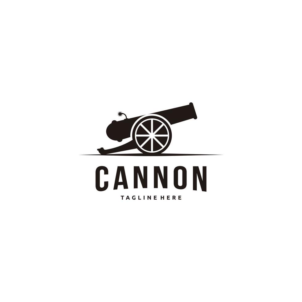 canhão com vetor de ícone de bola isolado em fundo branco para seu design de aplicativo web e móvel, conceito de logotipo de canhão