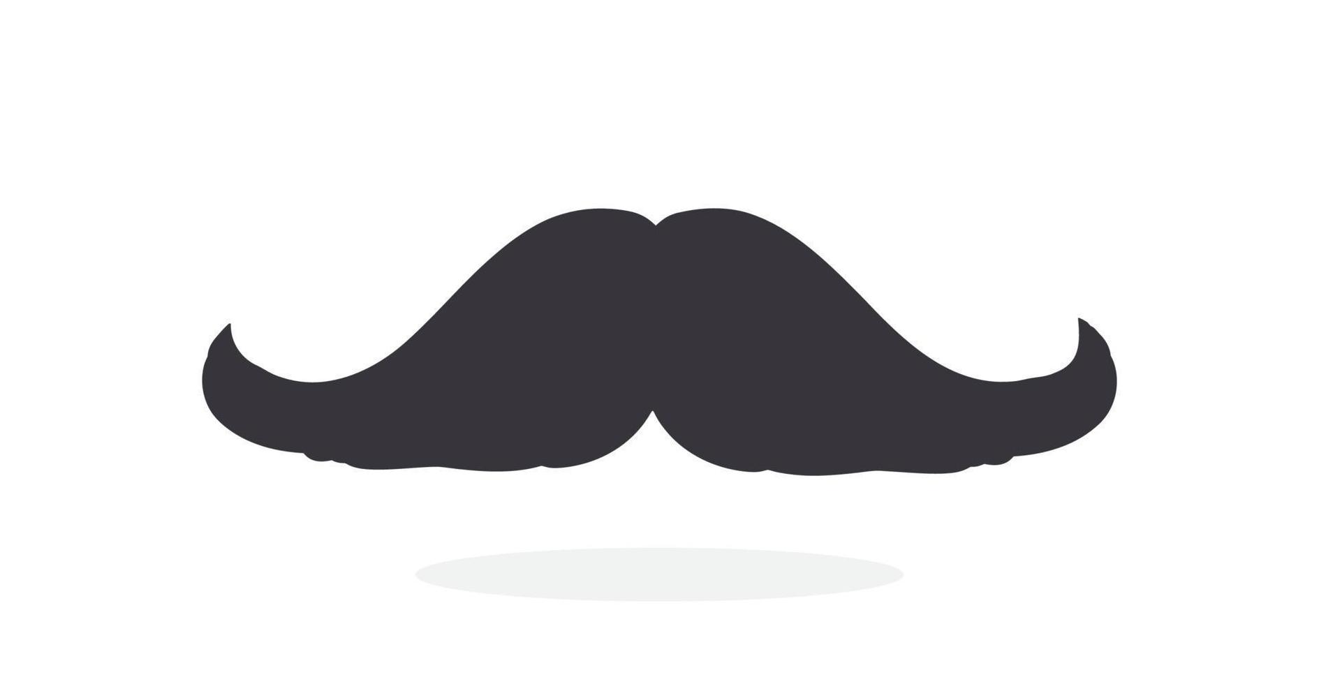 ícone de silhueta de bigode descolados vetor