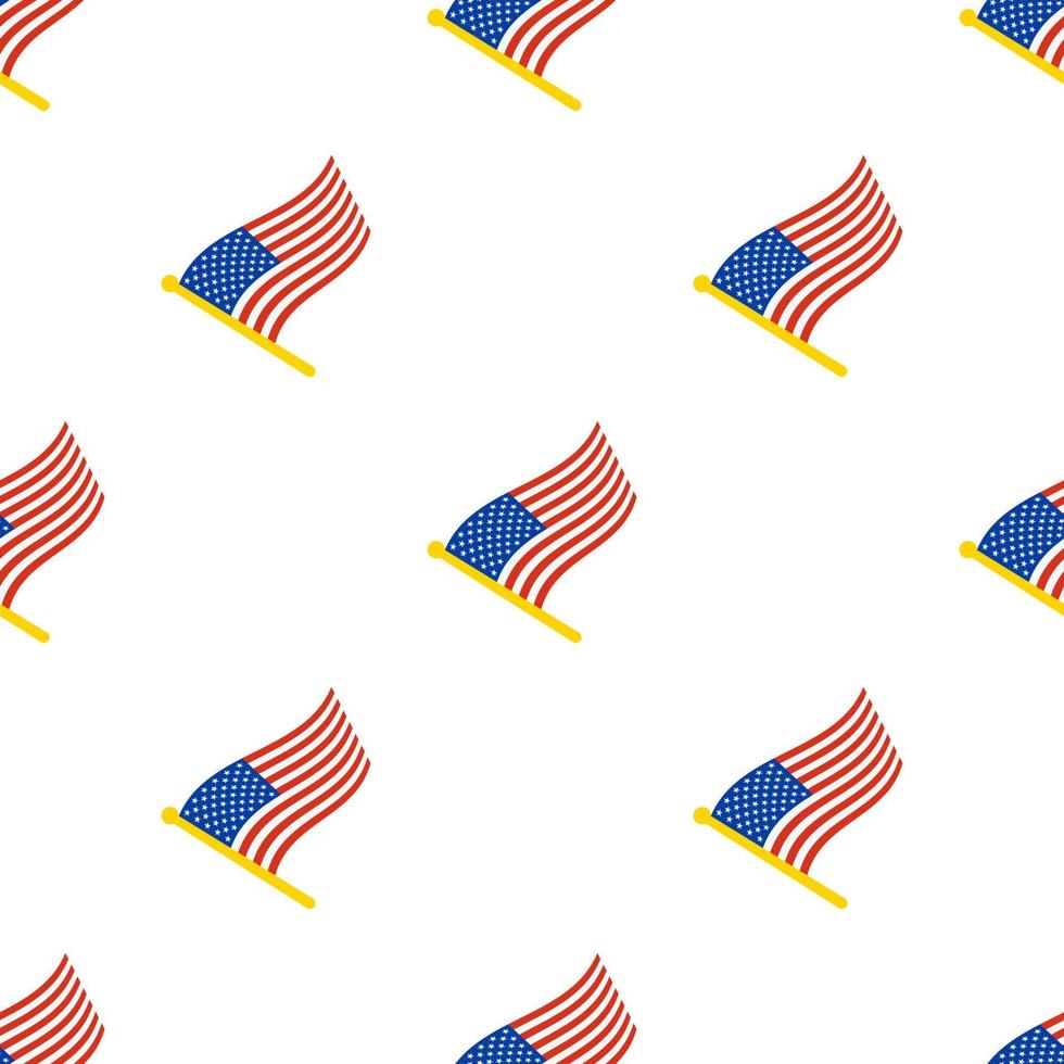 padrão perfeito com bandeiras dos estados unidos no mastro no fundo branco vetor
