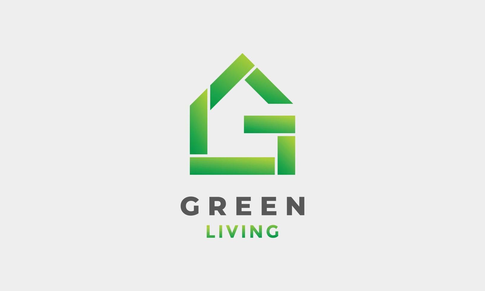 logotipo casa verde design minimalista vetor
