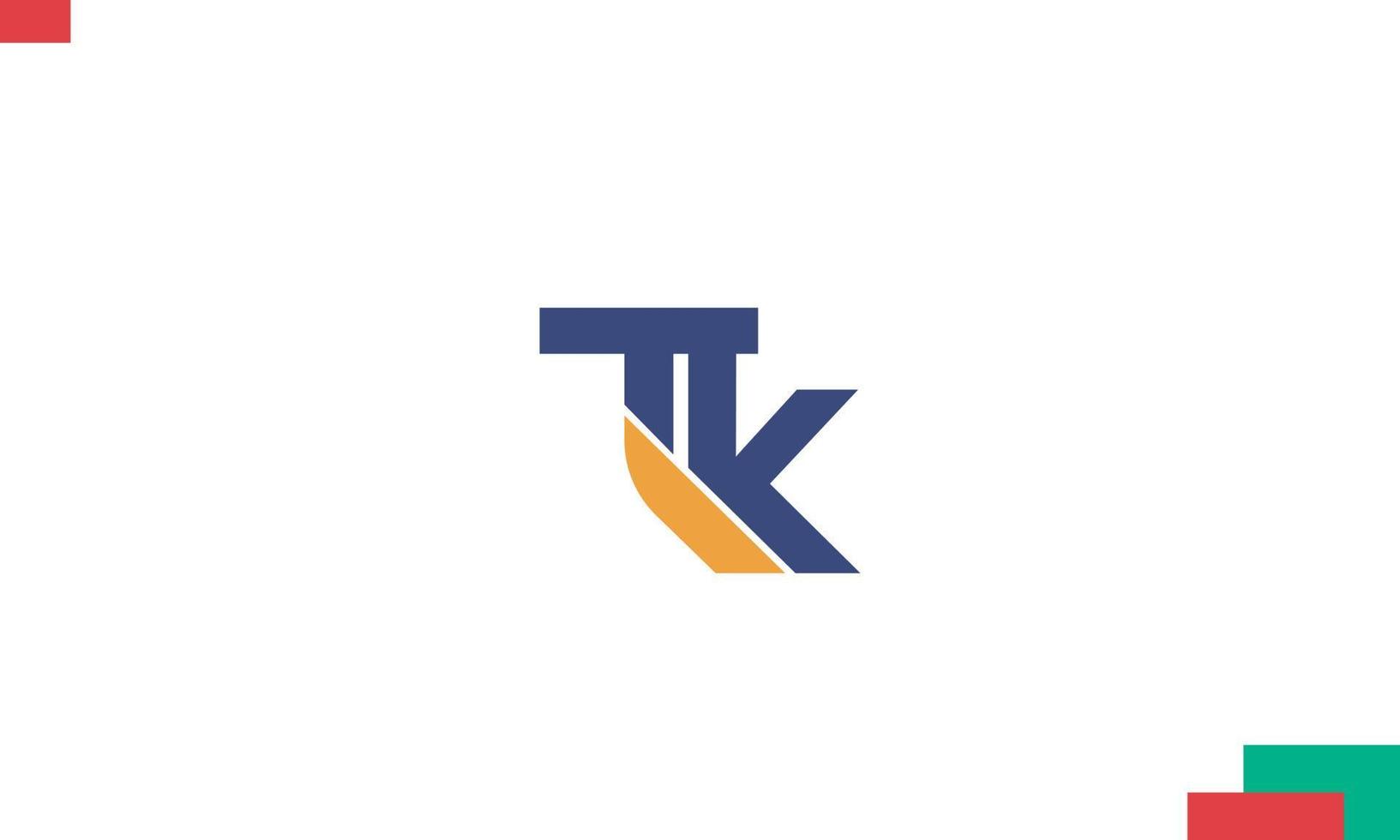 letras do alfabeto iniciais monograma logotipo tk, kt, t e k vetor