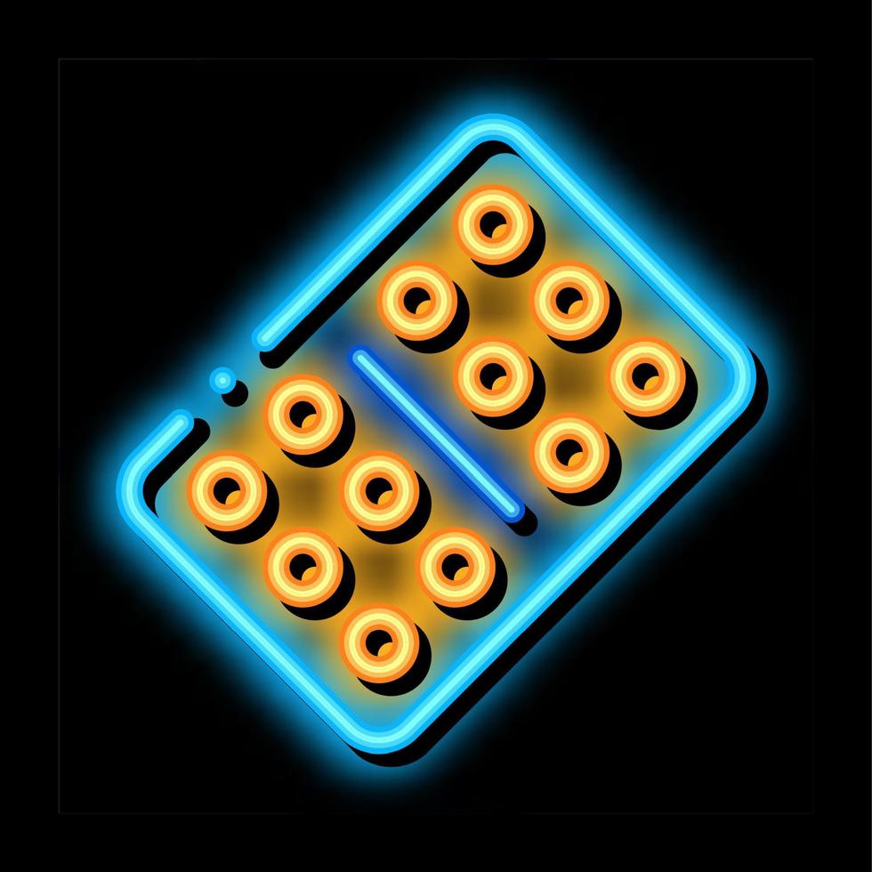 ilustração de ícone de brilho neon de placa de tablet vetor