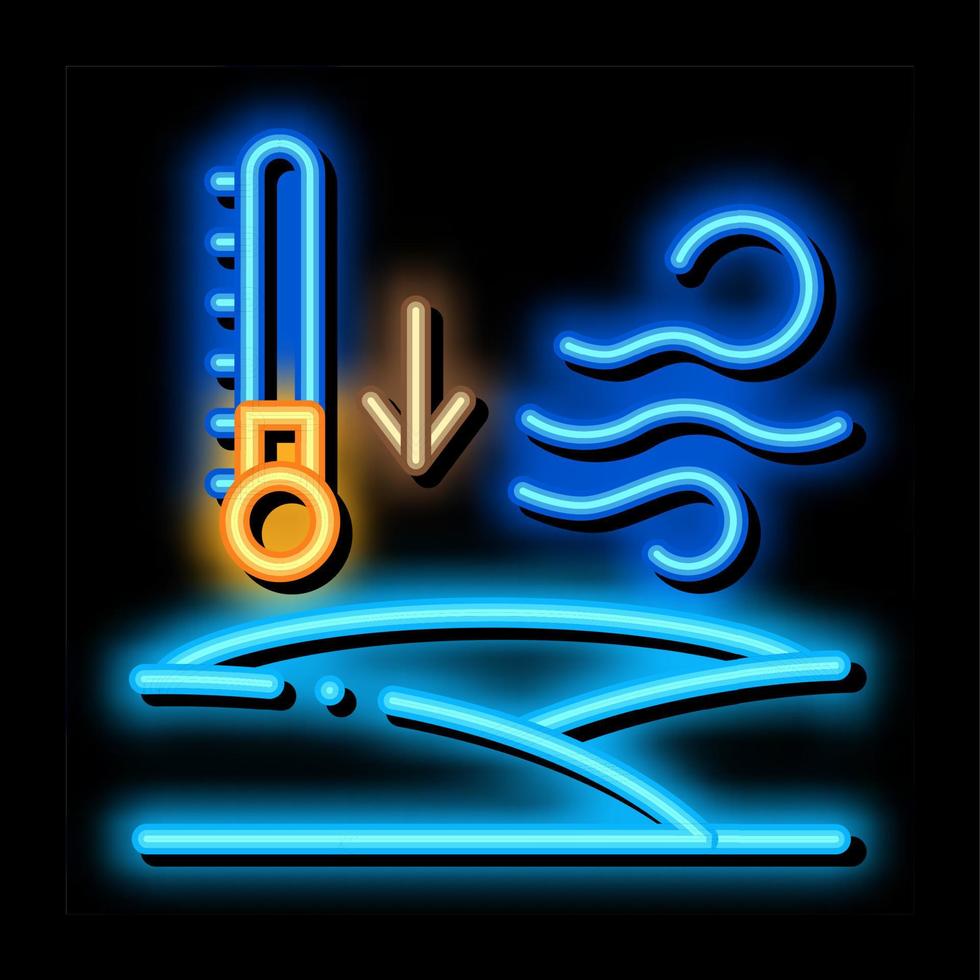 ilustração de ícone de brilho neon de baixa temperatura ártica vetor
