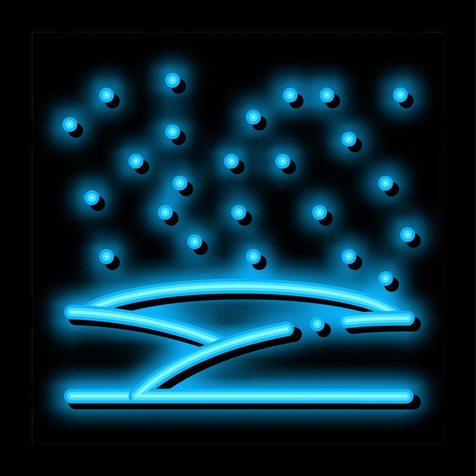 ilustração de ícone de brilho neon de campo nevado vetor