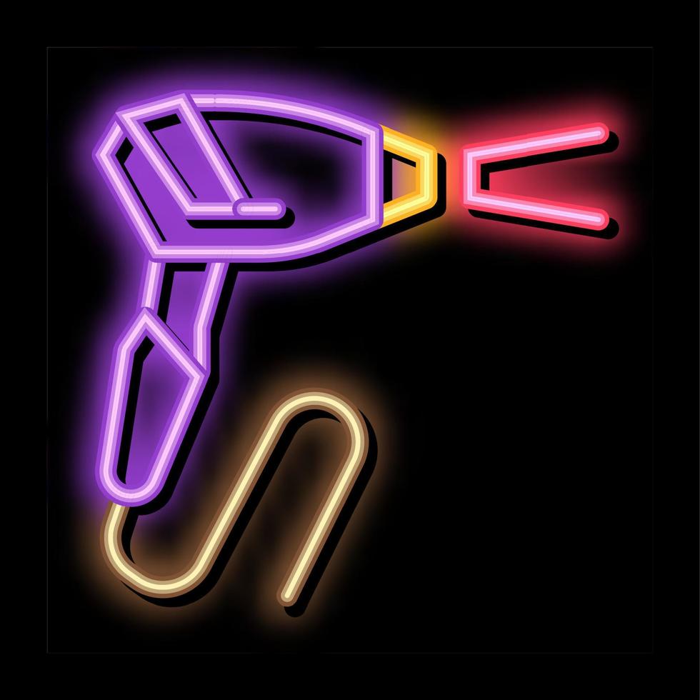 ilustração de ícone de brilho neon de equipamento a laser de depilação vetor