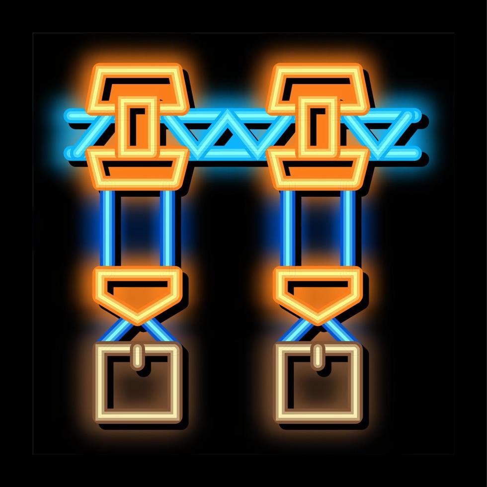 ilustração de ícone de brilho neon de transporte de fabricação vetor