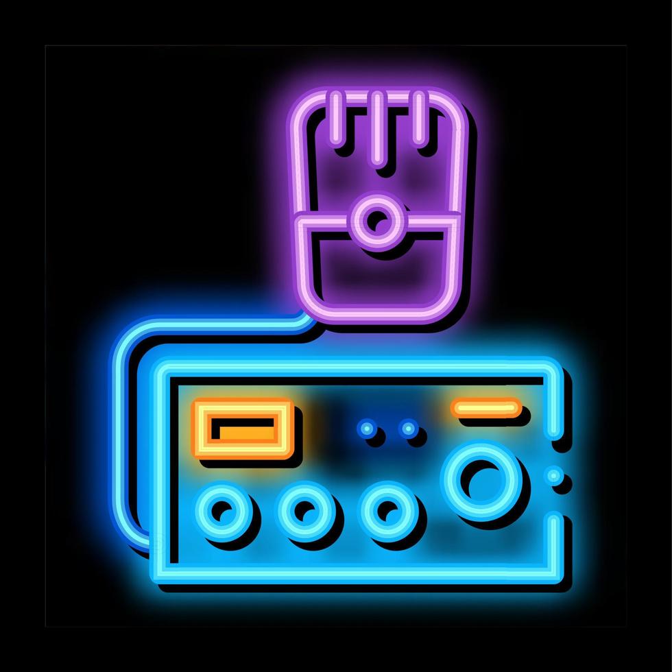 ilustração do ícone de brilho neon do rádio da polícia vetor
