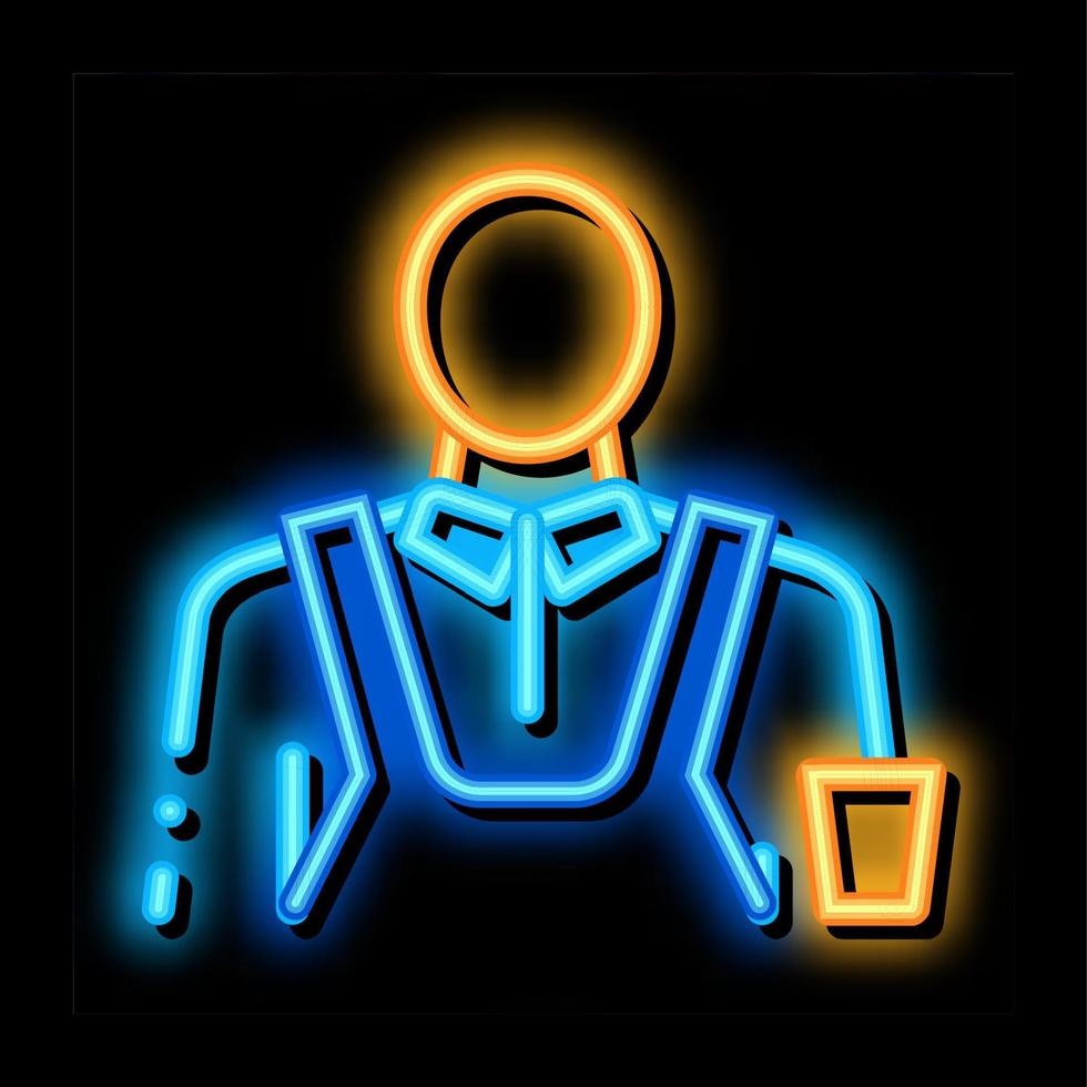 ilustração de ícone de brilho neon de profissão de barista vetor