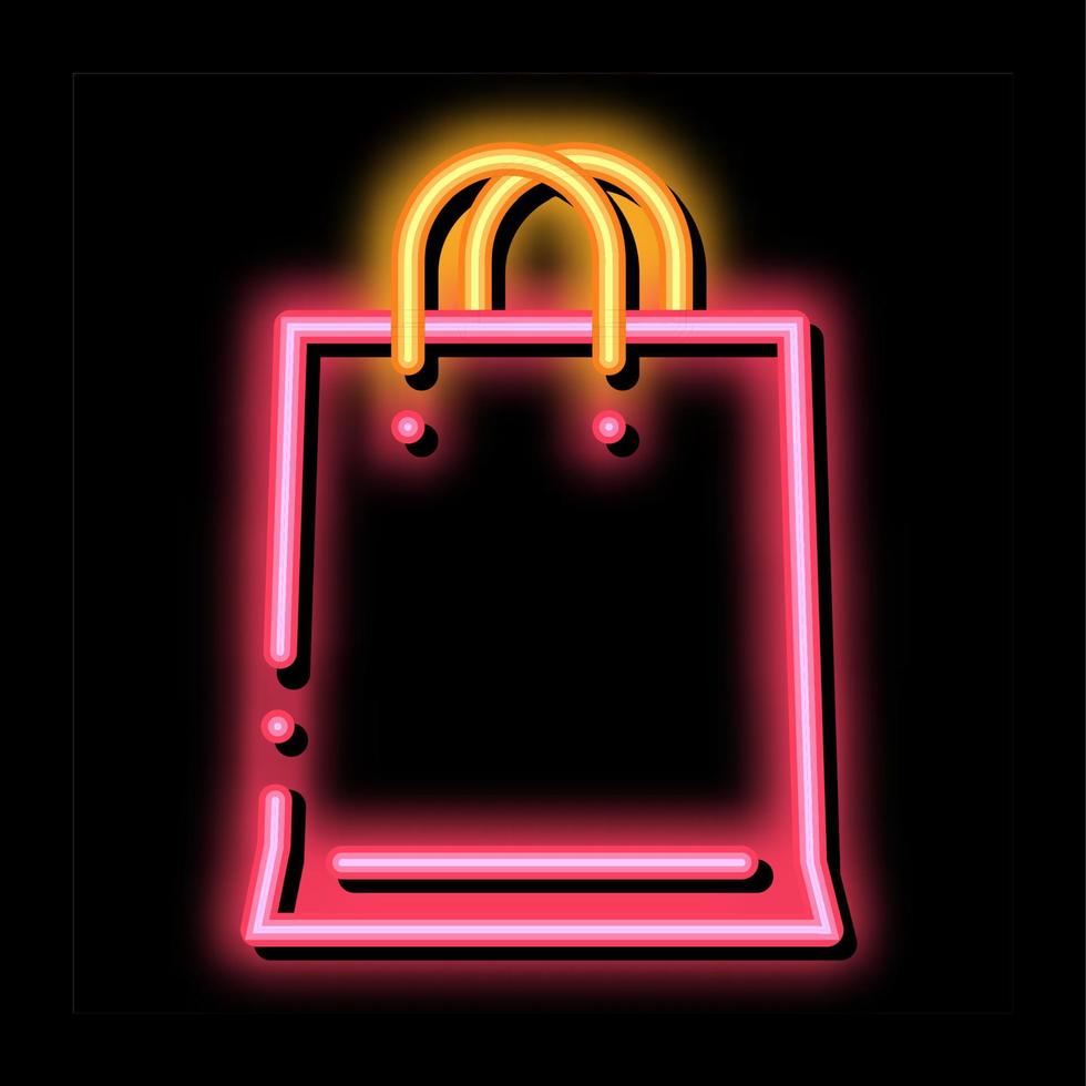 ilustração de ícone de brilho neon de bolsa de loja virtual vetor