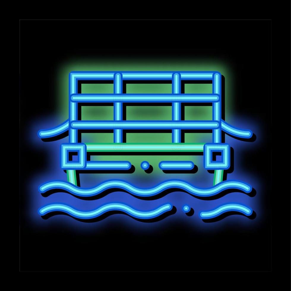 ilustração do ícone de brilho neon da balsa de cabo de transporte público vetor