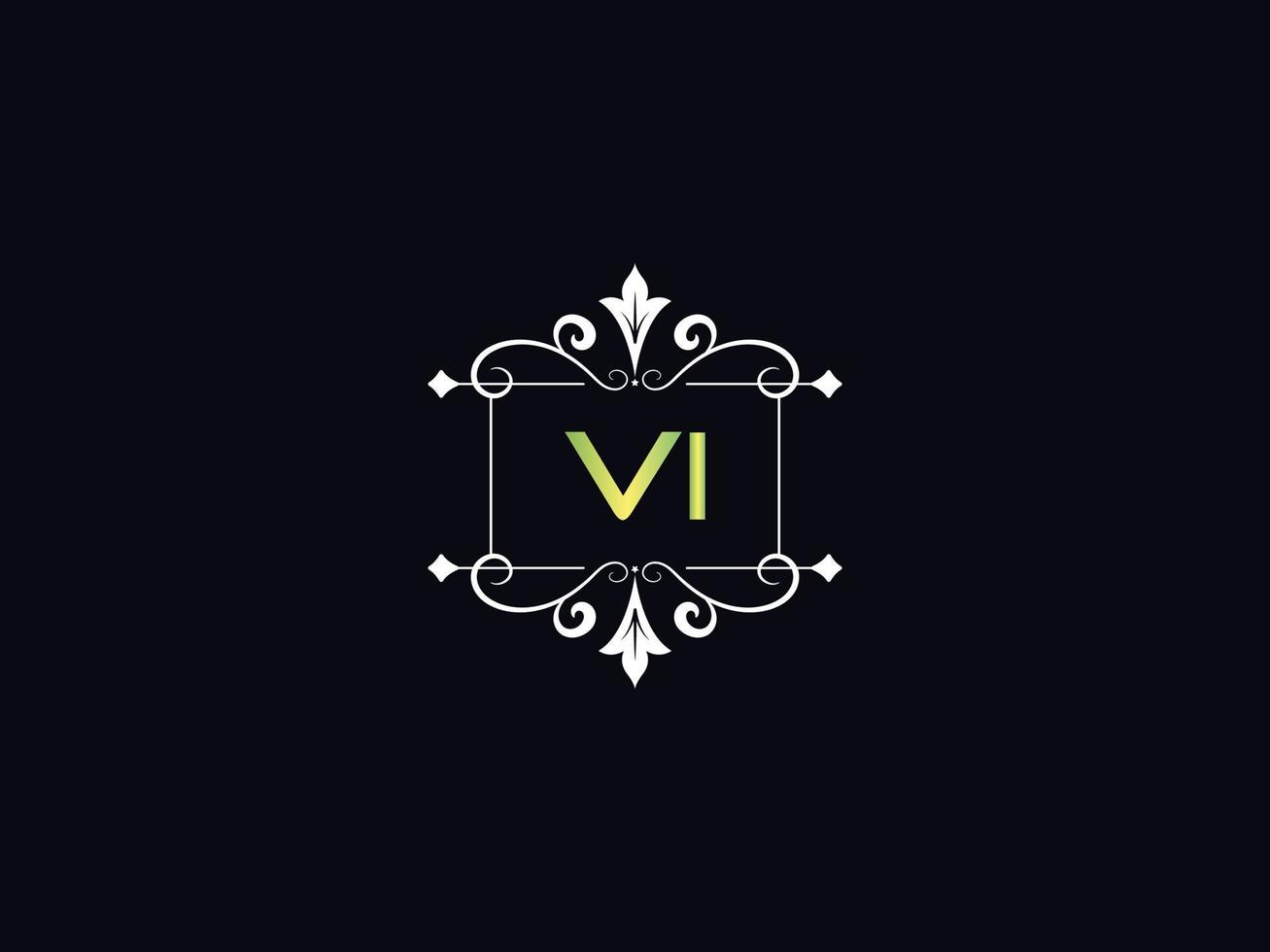 letra de logotipo vi simples, vetor de ícone de logotipo de luxo vi maiúsculo