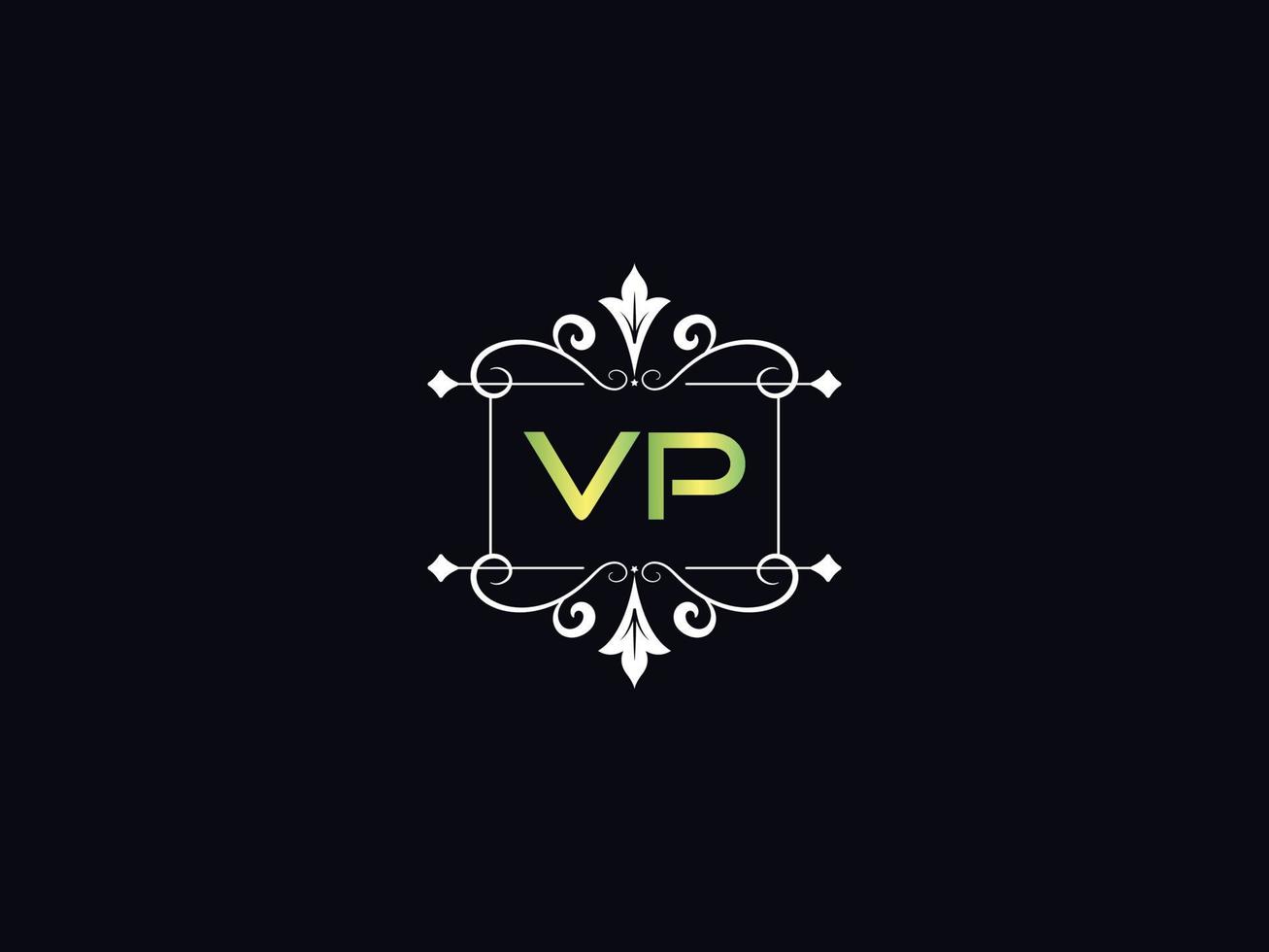 letra de logotipo vp simples, vetor de ícone de logotipo de luxo vp maiúsculo