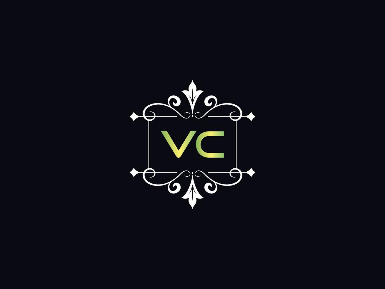 letra de logotipo vc simples, vetor de ícone de logotipo de luxo vc maiúsculo