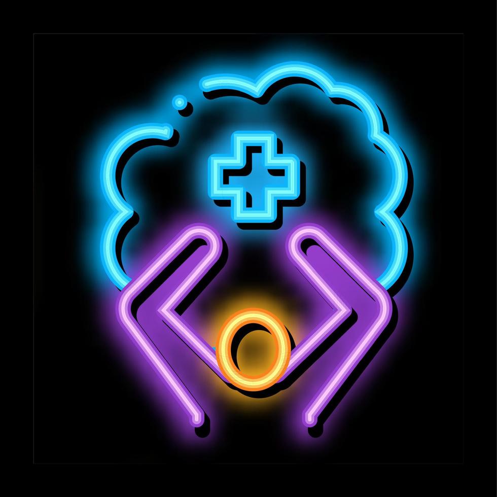 ilustração de ícone de brilho neon de pessoa mentalmente saudável vetor
