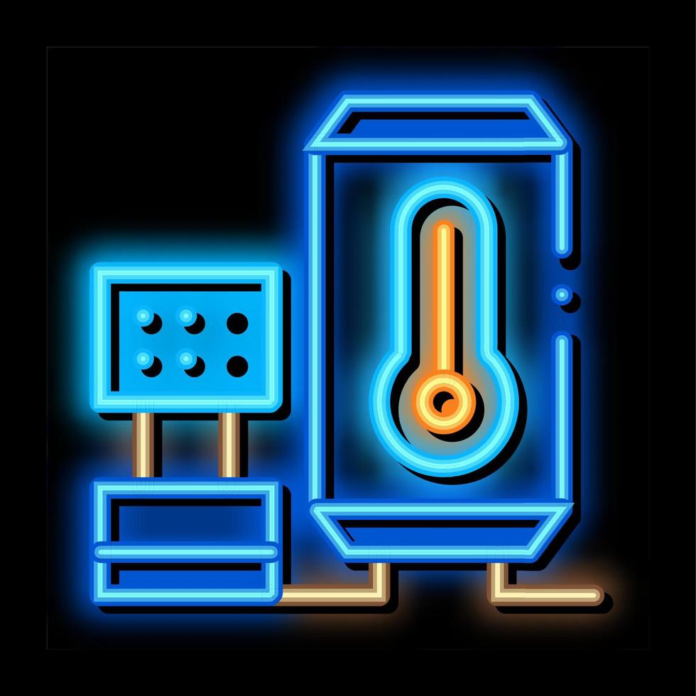 dispositivo de controle de temperatura ilustração do ícone de brilho neon vetor