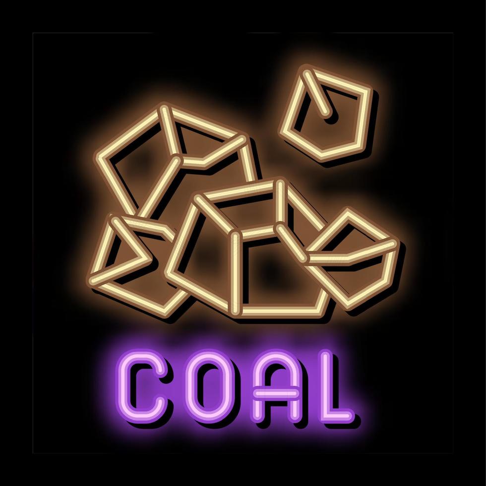 ilustração do ícone de brilho neon de partículas de carvão vetor