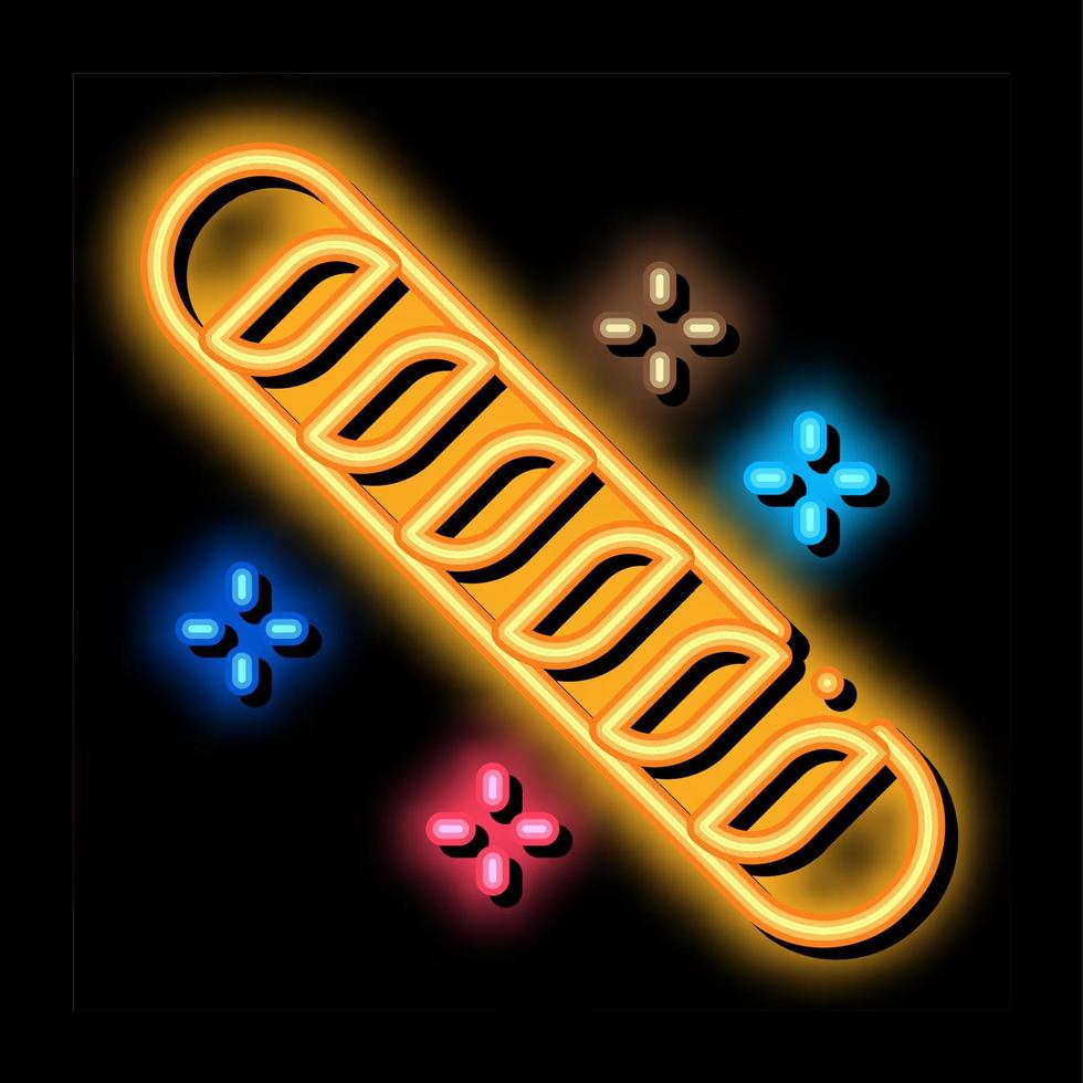 baguete vista superior ilustração do ícone de brilho neon vetor
