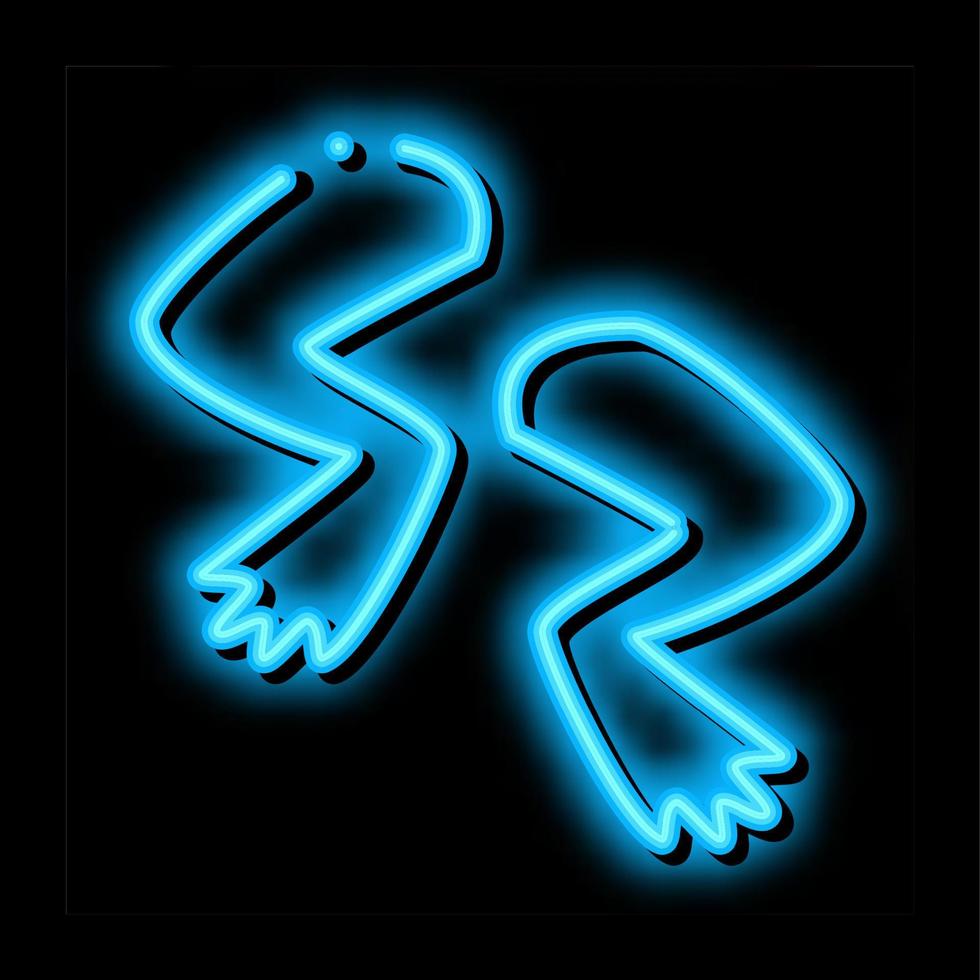 ilustração de ícone de brilho neon de pernas de sapo vetor
