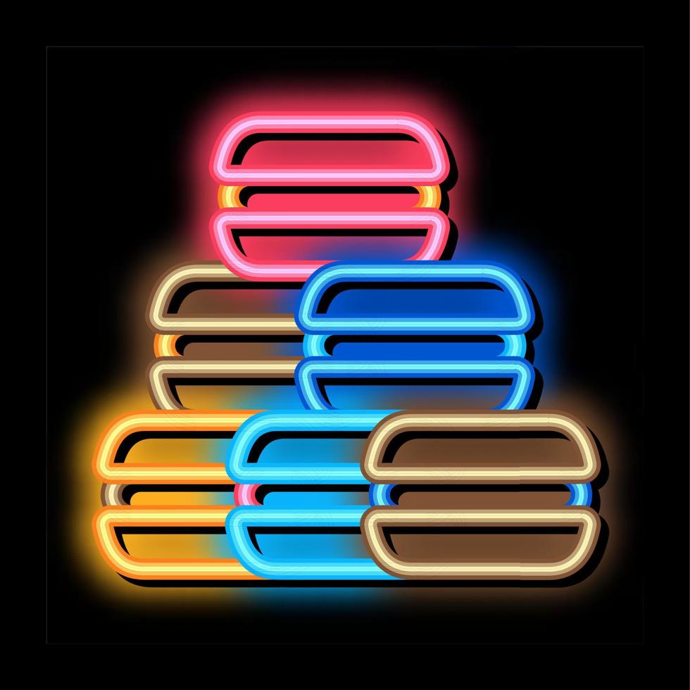 ilustração de ícone de brilho neon de macaroons franceses vetor