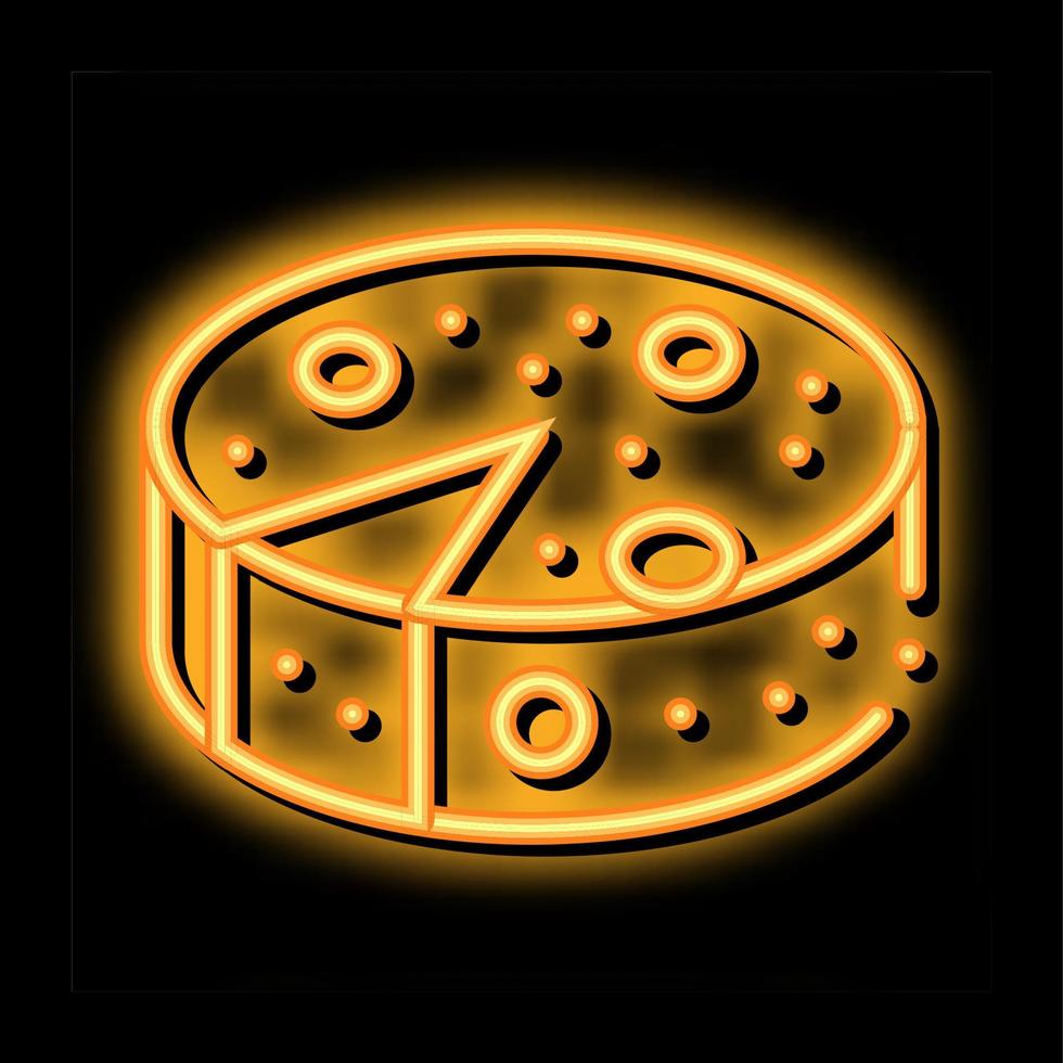 cabeça de ilustração de ícone de brilho neon de queijo vetor