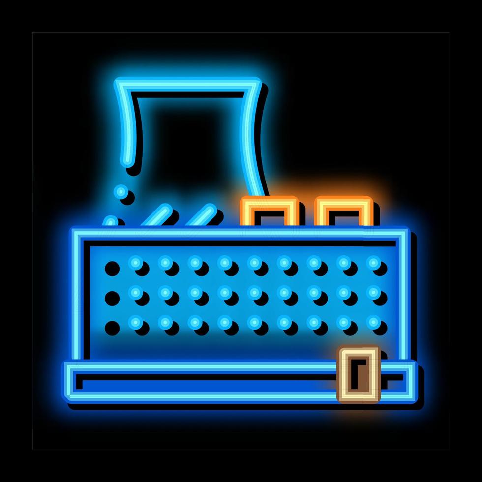 ilustração de ícone de brilho neon de usina nuclear de torre única vetor