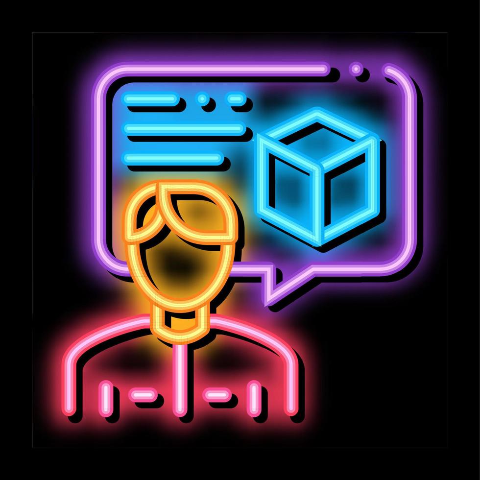 ilustração de ícone de brilho neon de correio de entrega vetor