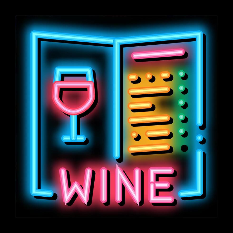 ilustração do ícone do brilho neon do mapa do vinho vetor