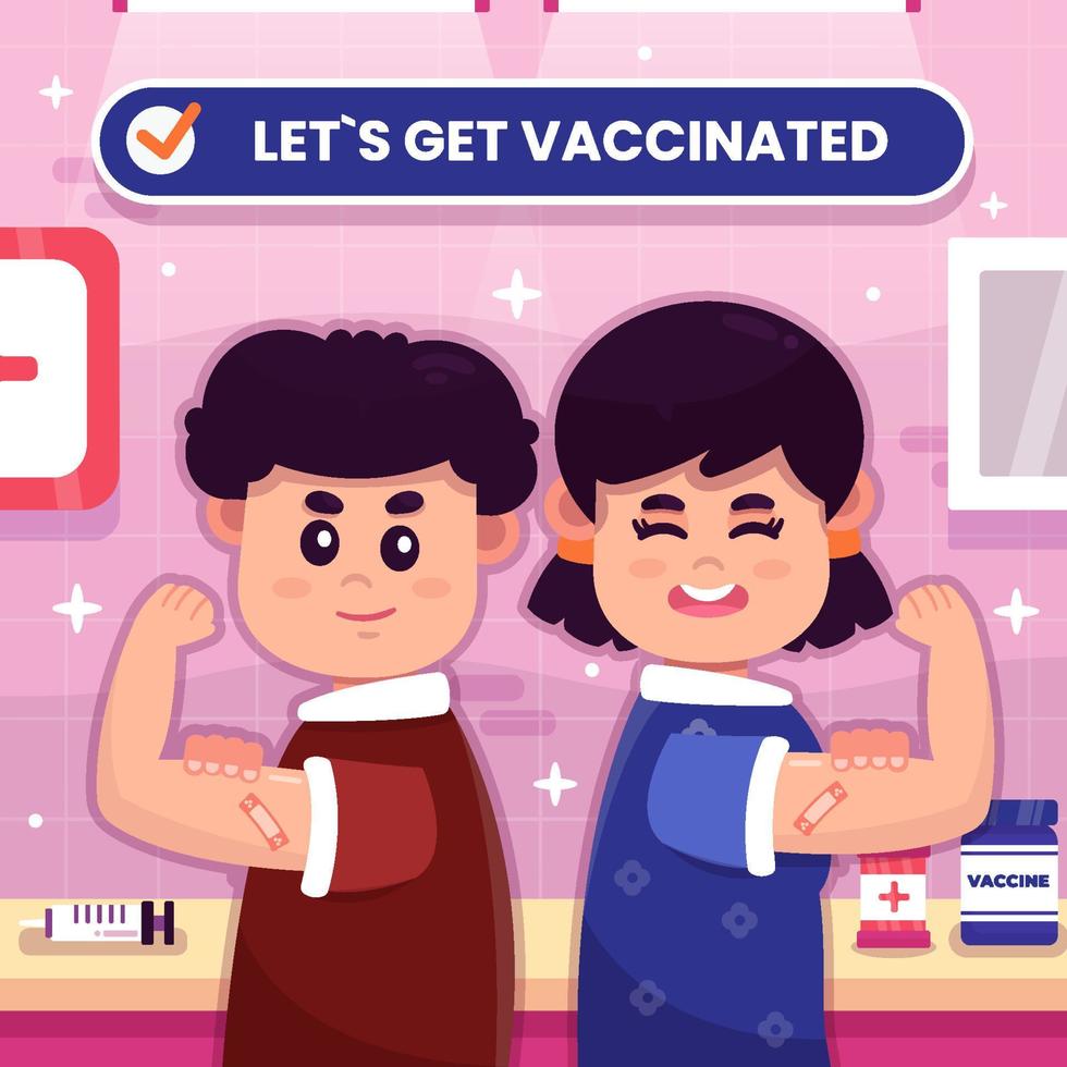 anúncio de serviço público de vacinação vetor