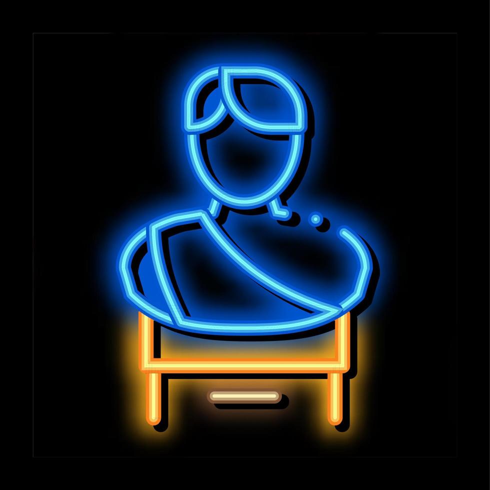 busto do imperador grego ilustração do ícone de brilho neon vetor