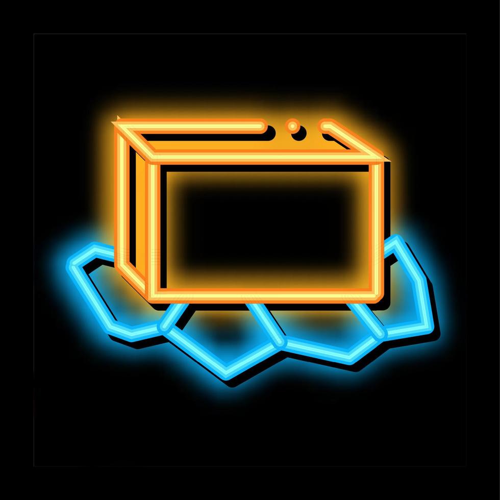 ilustração de ícone de brilho neon de manteiga descompactada vetor