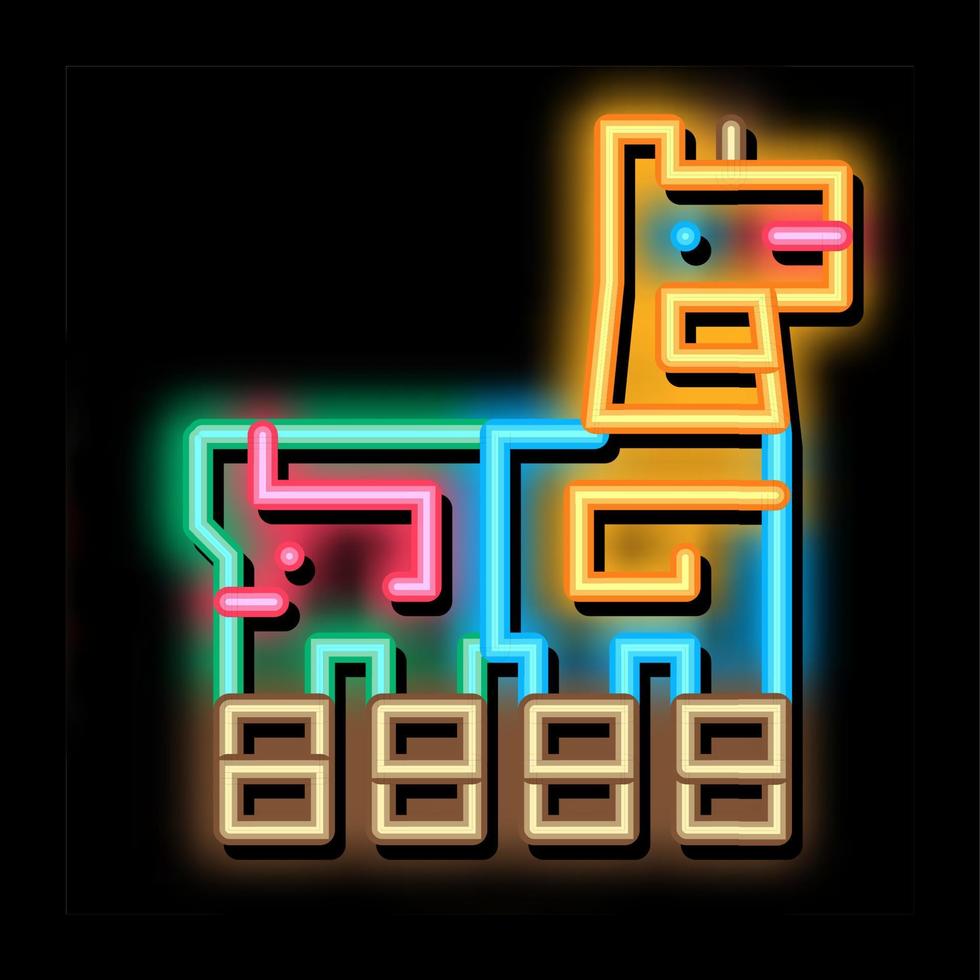 ilustração de ícone de brilho neon de totem animal étnico vetor