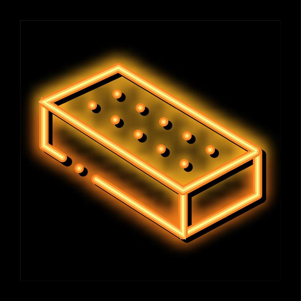 ilustração de ícone de brilho neon de bloco de tijolos vetor