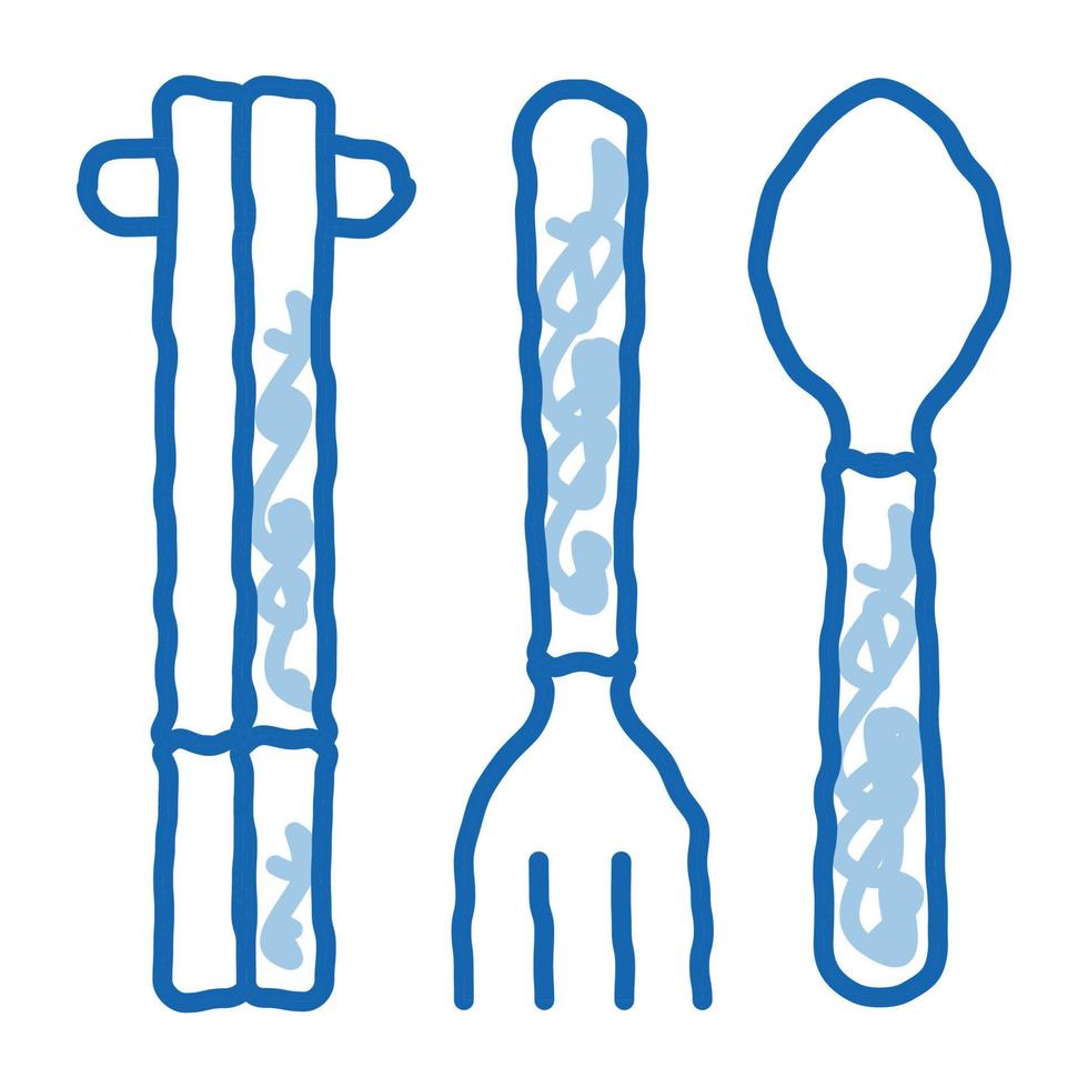 ícone de doodle de utensílio de comida ilustração desenhada à mão vetor