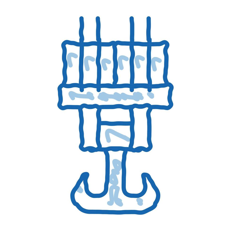 ícone de doodle de gancho de aço ilustração desenhada à mão vetor