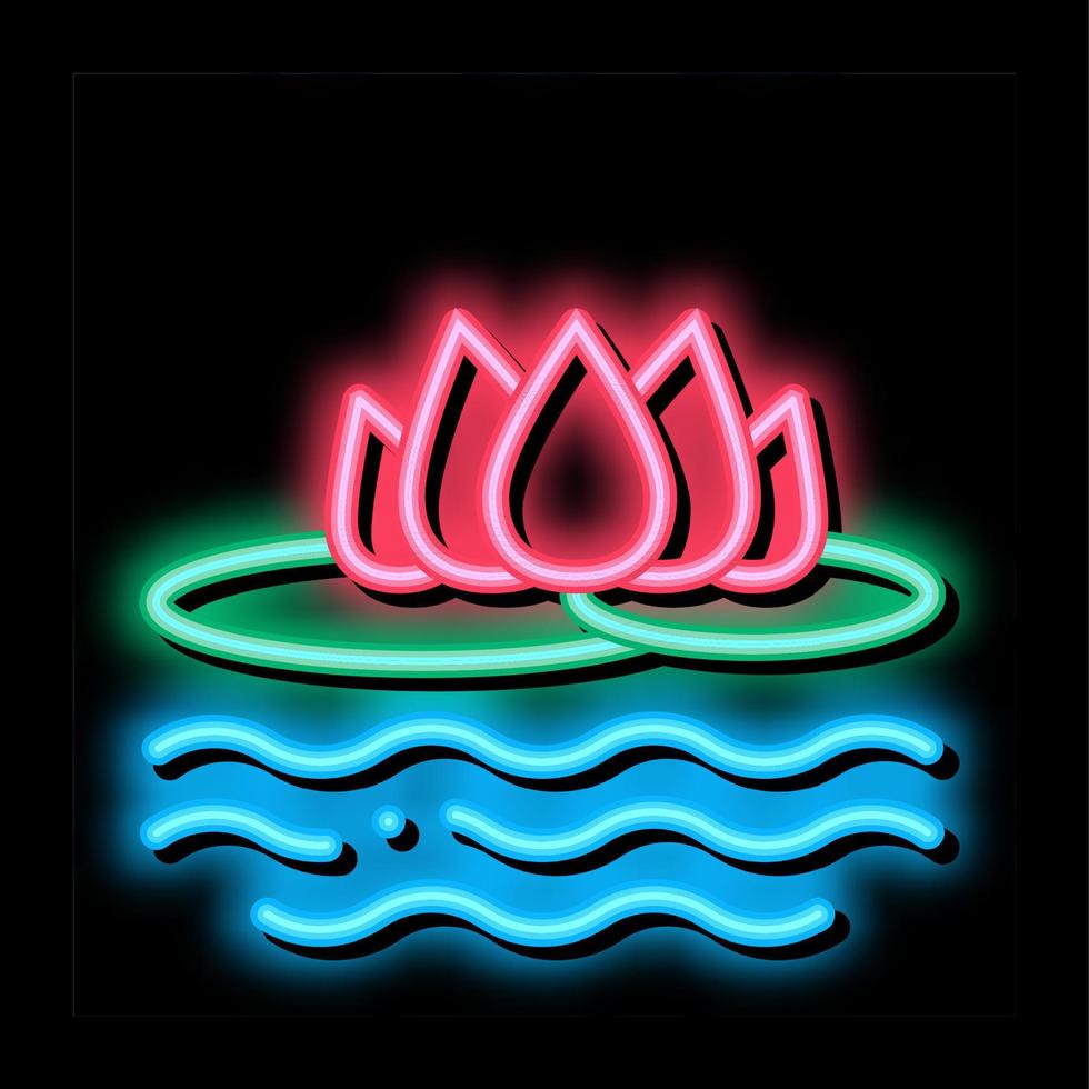 flor de lótus tailândia ilustração do ícone de brilho neon vetor