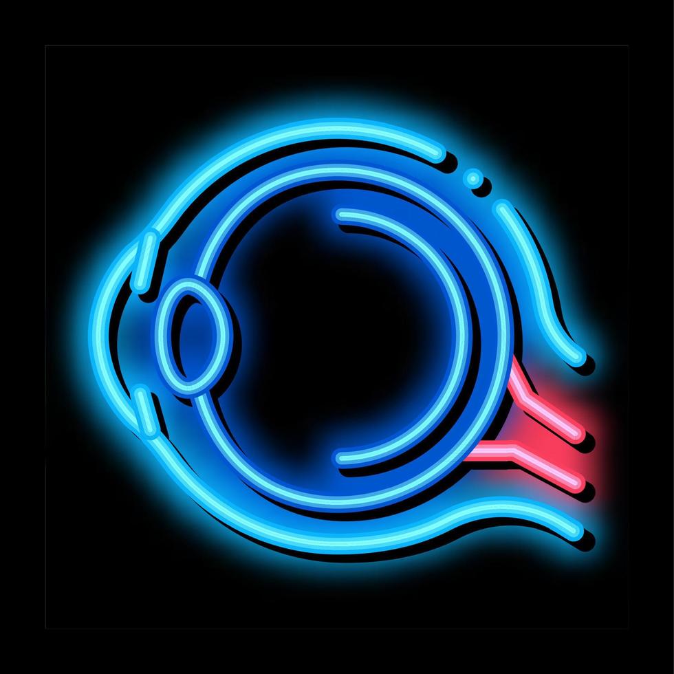 ilustração de ícone de brilho de néon de órgão de anatomia de globo ocular humano vetor