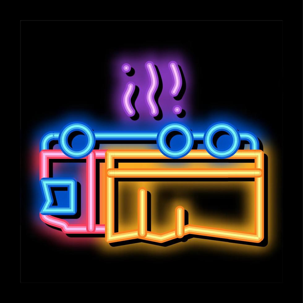 ilustração de ícone de brilho neon de acidente de carro invertido vetor