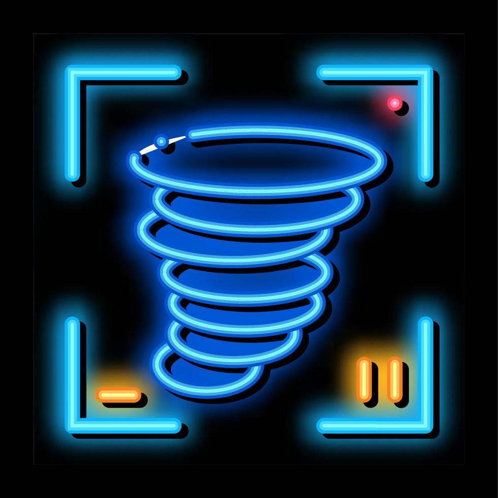 ilustração de ícone de brilho neon de tornado de vídeo vetor