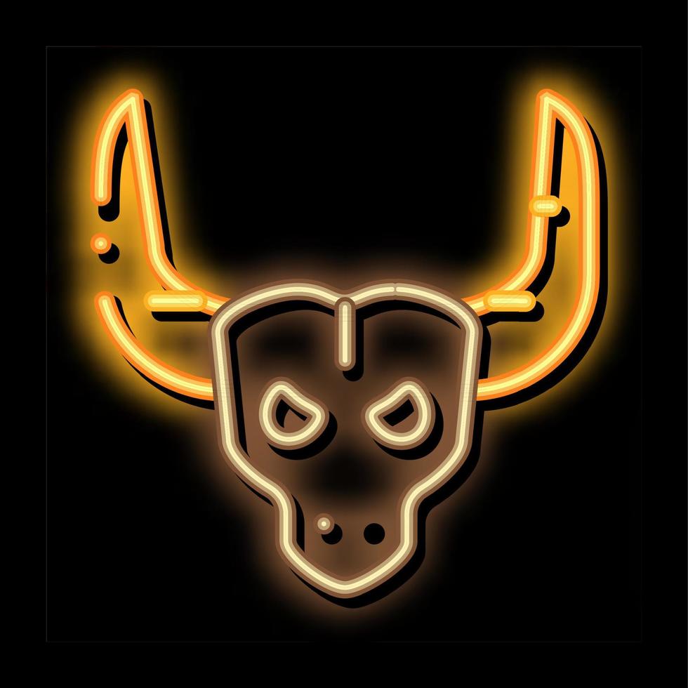 touro com ilustração de ícone de brilho neon de chifres vetor