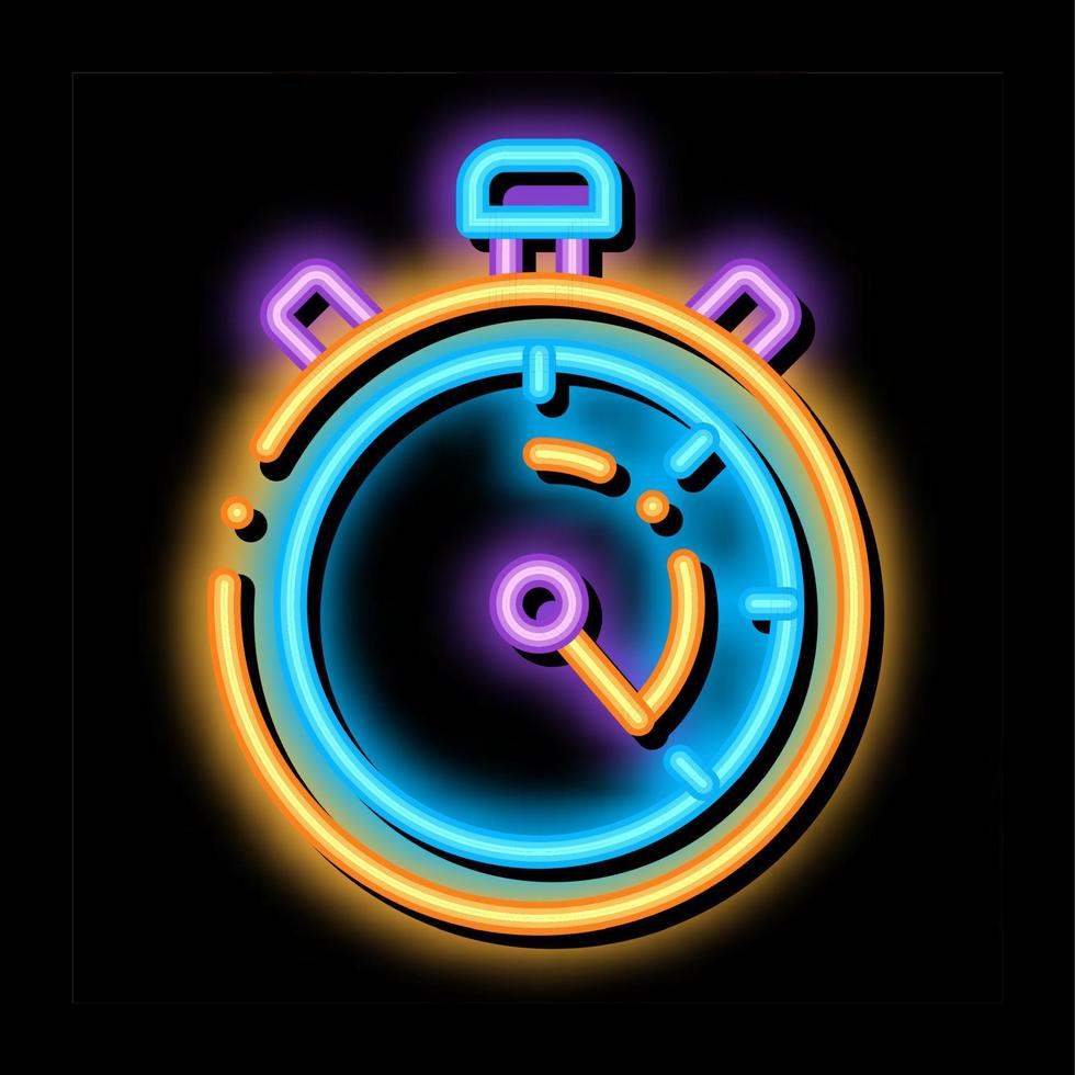 serviço de lavanderia cronômetro ilustração do ícone de brilho neon vetor