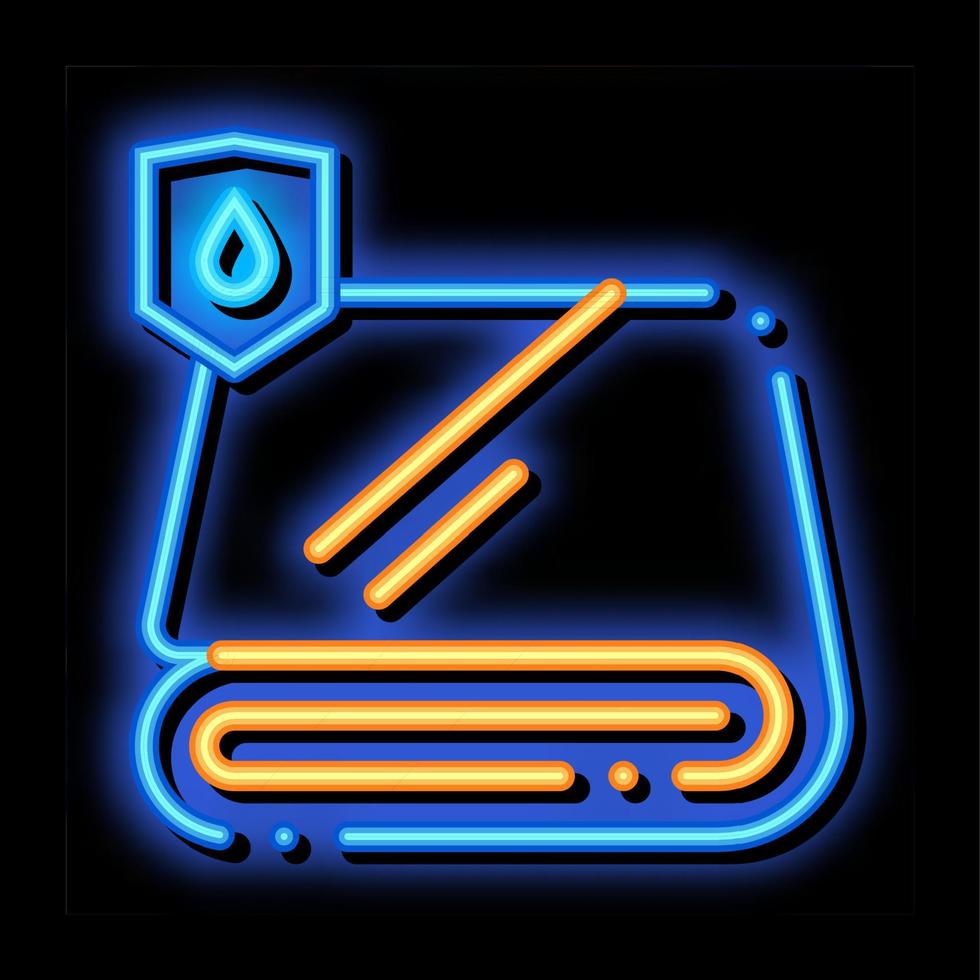 ilustração de ícone de brilho neon de toalha de tecido à prova d'água vetor