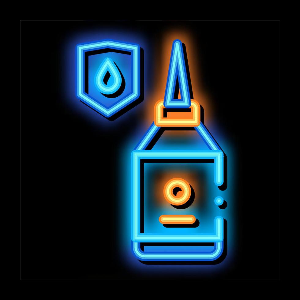 ilustração de ícone de brilho neon de cola de material à prova d'água vetor