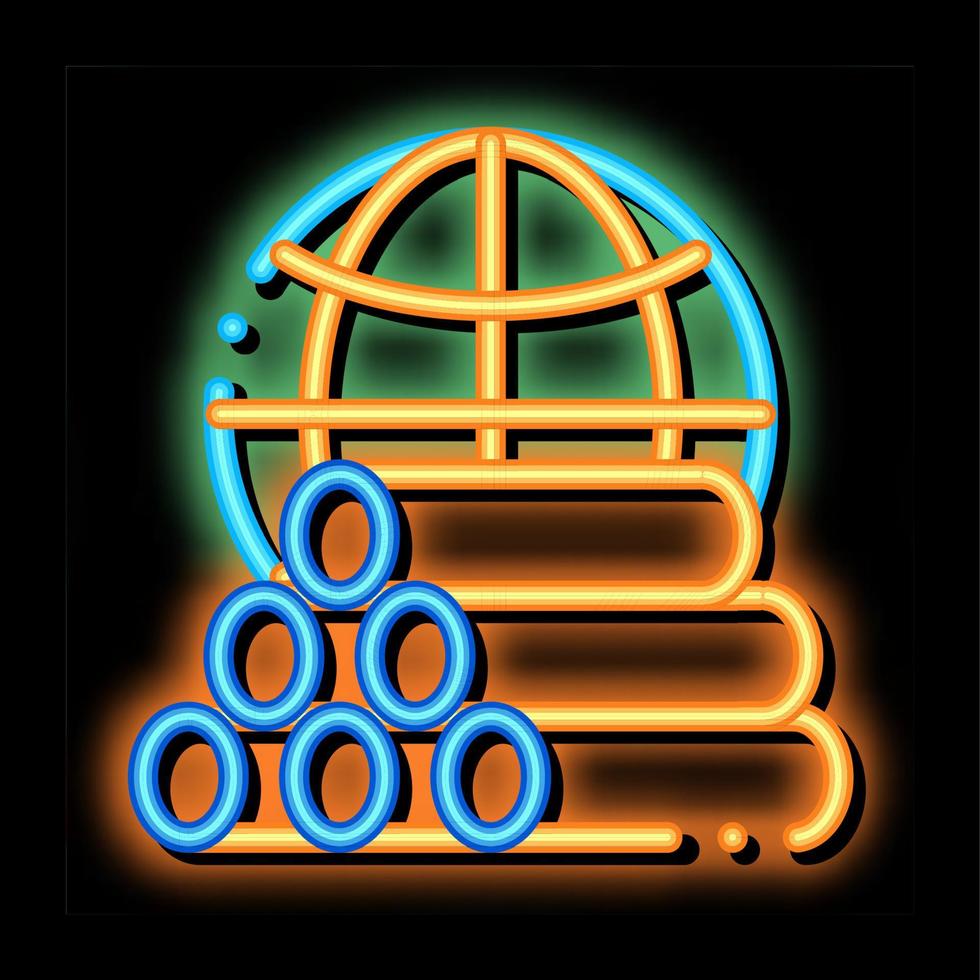 ilustração de ícone de brilho de néon de problema de planeta de tubos de tubos vetor