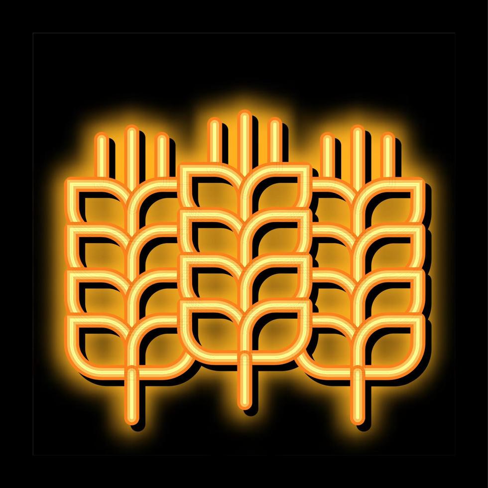 espigas de trigo natural colheita ilustração de ícone de brilho neon vetor