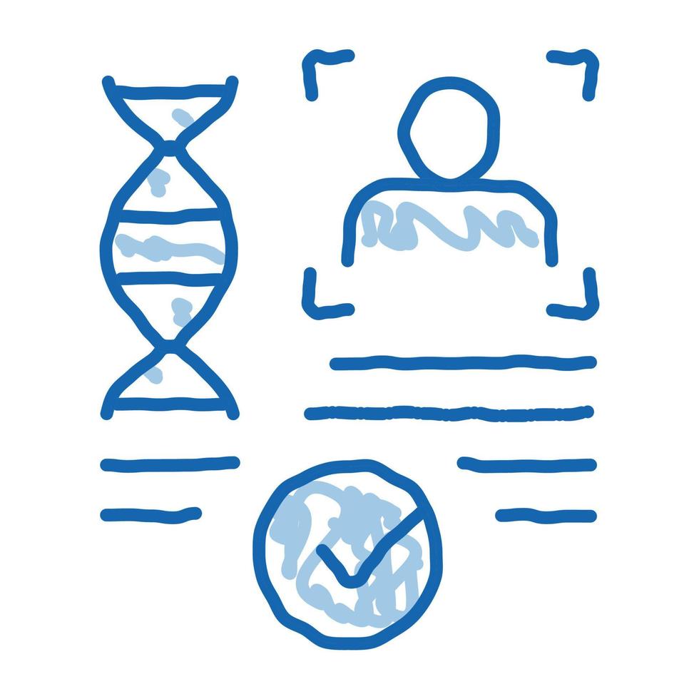 arquivo dna de confirmação doodle ícone ilustração desenhada à mão vetor