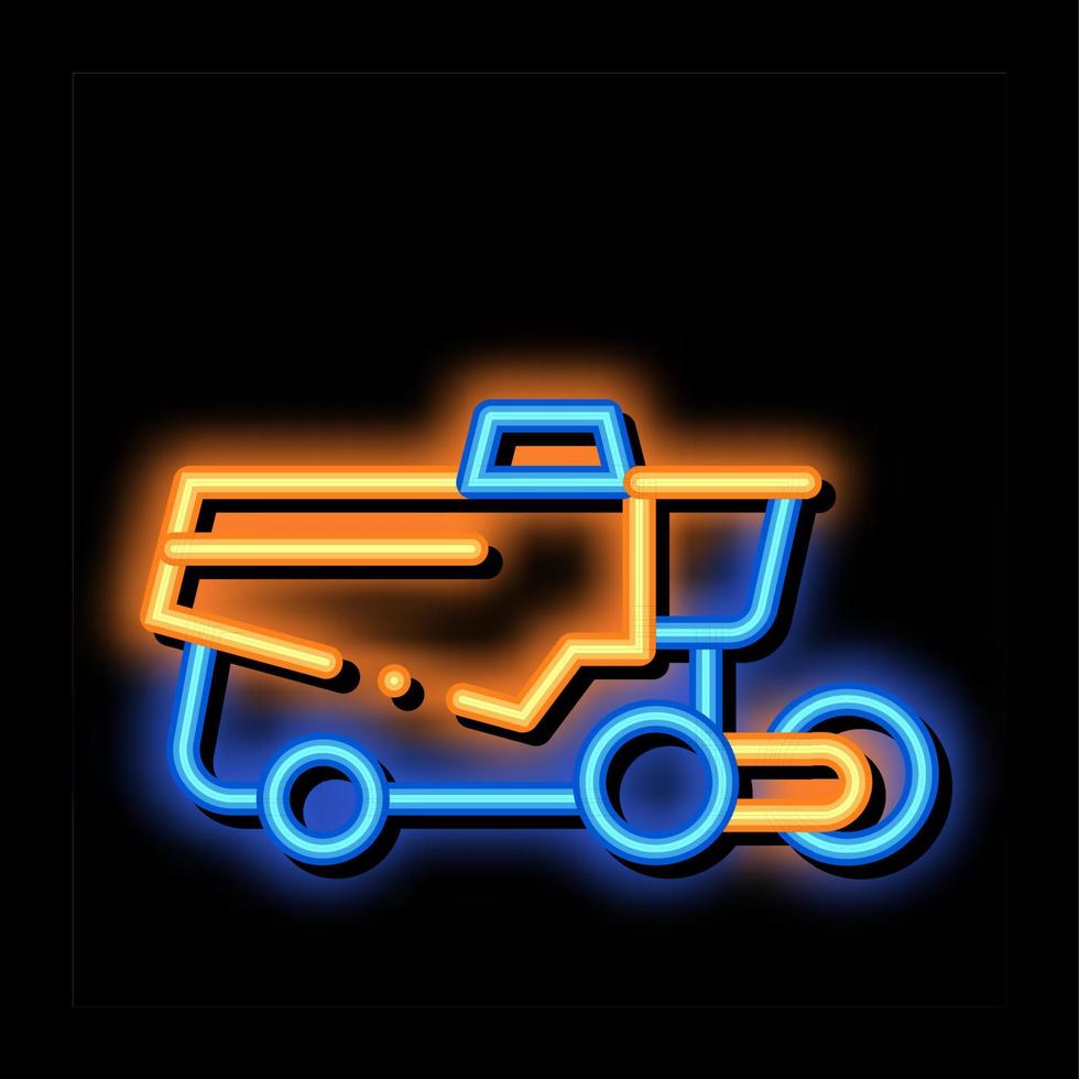ilustração do ícone de brilho neon do veículo colheitadeira vetor